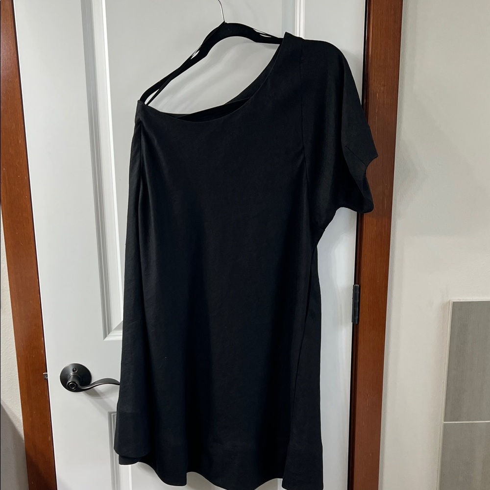 Banana Republic Black Asymmetrical linen  Dress